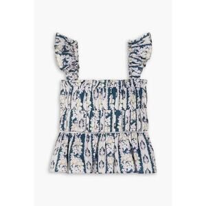 Lug Von Siga Helena Ruffled Floral-Print Cotton And Linen-Blend Top - Fr38